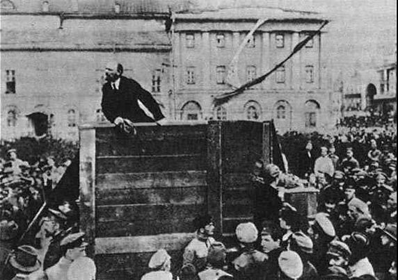 Manipulated Photoshop Photos - Lenin Addresses the Troops 1920