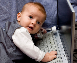 Baby on Laptop Computer