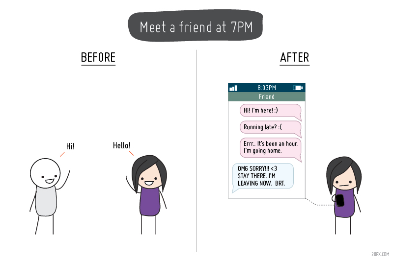 Before & After Cell Phone - Friends