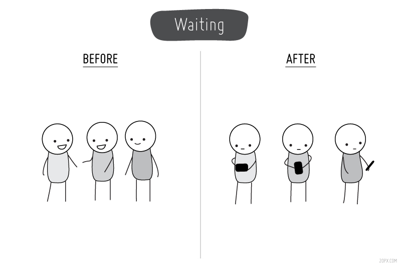 Before & After Cell Phones - Waiting
